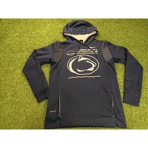 Nike Dri Fit Penn State Nittany Lions Football Team Hoodie Womens M Navy Blue